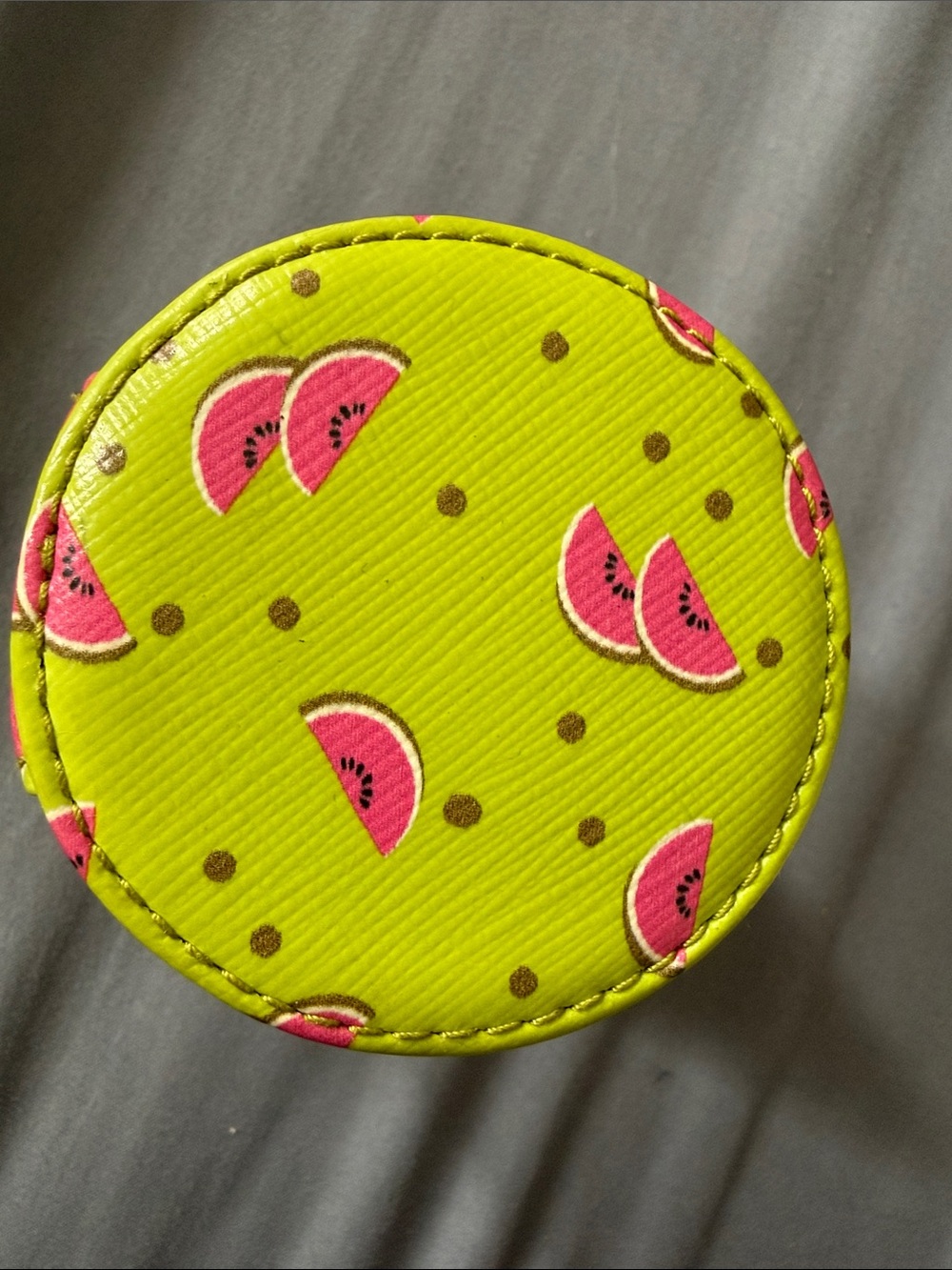 Prada Lime Green and Pink Watermelon Print Leather Pouch - Picture 11 of 14